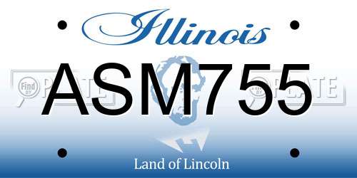 ASM755 Illinois License Plate
