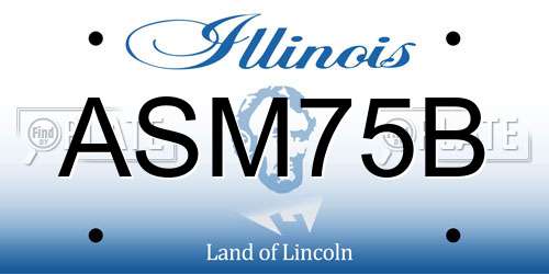 ASM75B Illinois License Plate