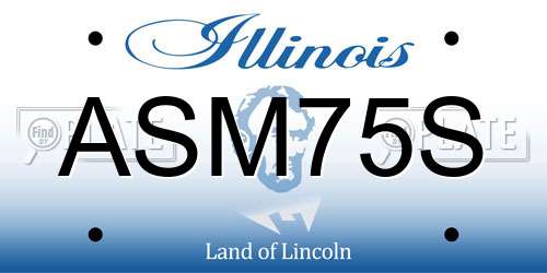 ASM75S Illinois License Plate