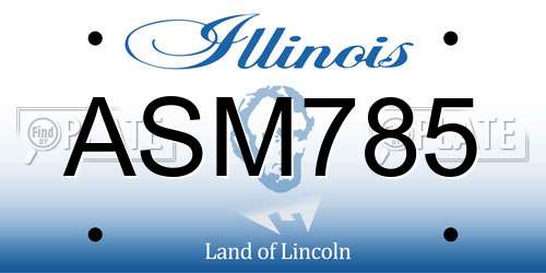 ASM785 Illinois License Plate