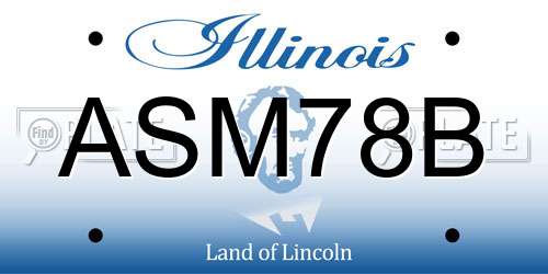 ASM78B Illinois License Plate