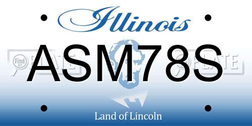ASM78S Illinois License Plate