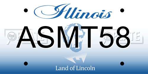 ASMT58 Illinois License Plate