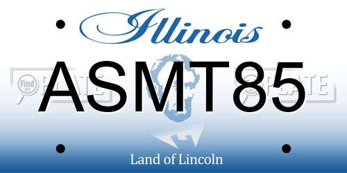 ASMT85 Illinois License Plate