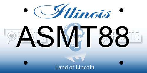 ASMT88 Illinois License Plate