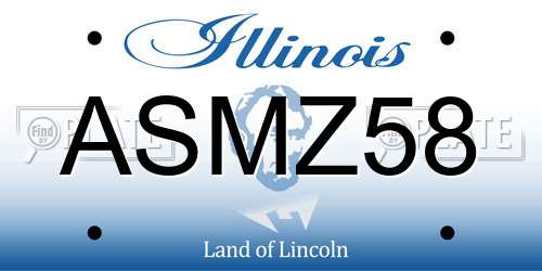 ASMZ58 Illinois License Plate