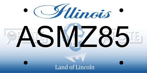 ASMZ85 Illinois License Plate