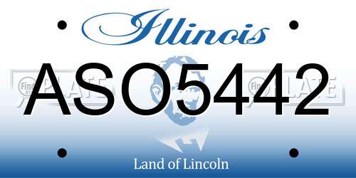 ASO5442 Illinois License Plate