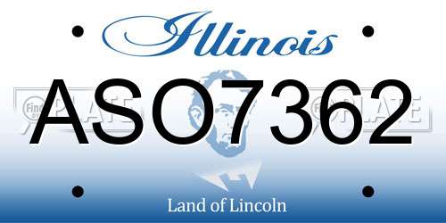 ASO7362 Illinois License Plate