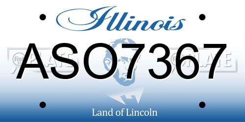 ASO7367 Illinois License Plate