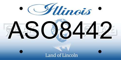 ASO8442 Illinois License Plate