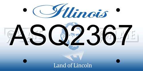 ASQ2367 Illinois License Plate