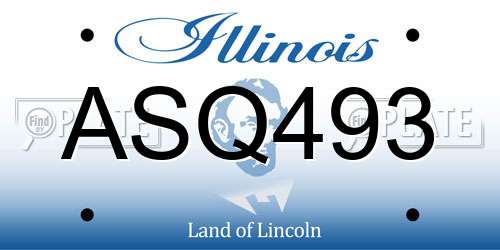 ASQ493 Illinois License Plate