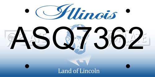ASQ7362 Illinois License Plate