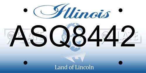 ASQ8442 Illinois License Plate