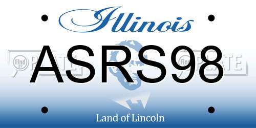 ASRS98 Illinois License Plate
