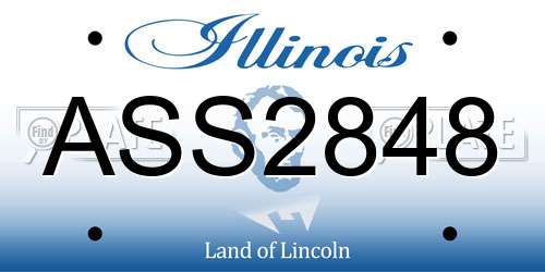 ASS2848 Illinois License Plate