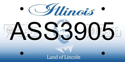 ASS3905 Illinois License Plate