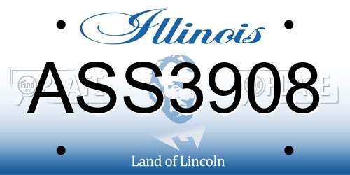 ASS3908 Illinois License Plate