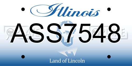 ASS7548 Illinois License Plate