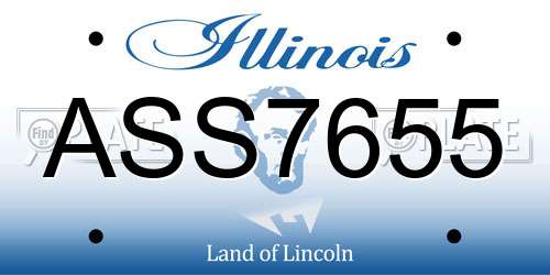 ASS7655 Illinois License Plate