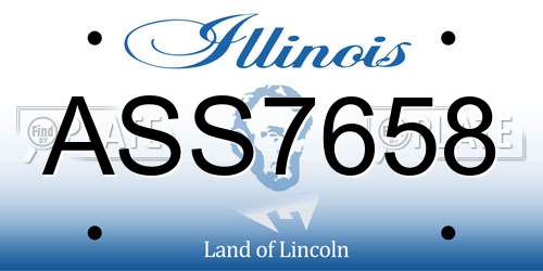 ASS7658 Illinois License Plate