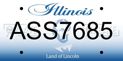 ASS7685 Illinois License Plate
