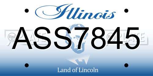ASS7845 Illinois License Plate