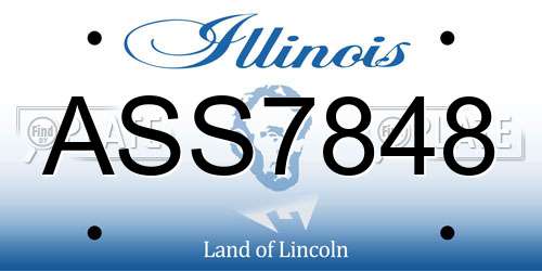 ASS7848 Illinois License Plate
