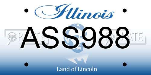 ASS988 Illinois License Plate