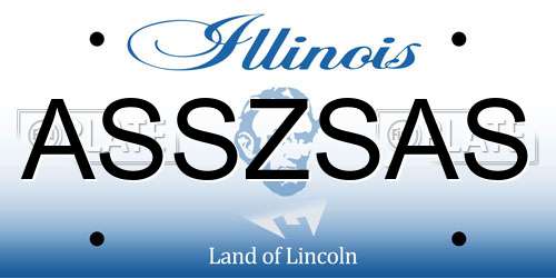 ASSZSAS Illinois License Plate
