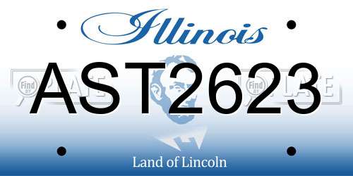 AST2623 Illinois License Plate