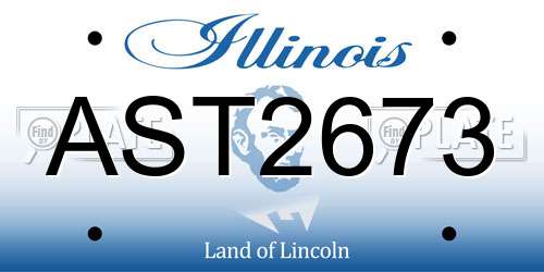 AST2673 Illinois License Plate