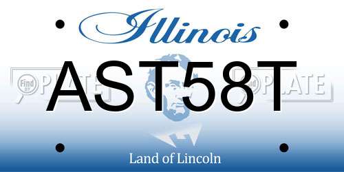AST58T Illinois License Plate