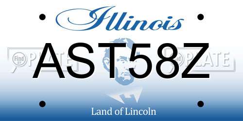 AST58Z Illinois License Plate