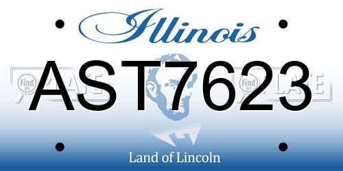 AST7623 Illinois License Plate