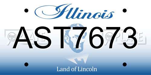 AST7673 Illinois License Plate
