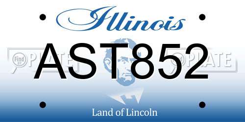 AST852 Illinois License Plate