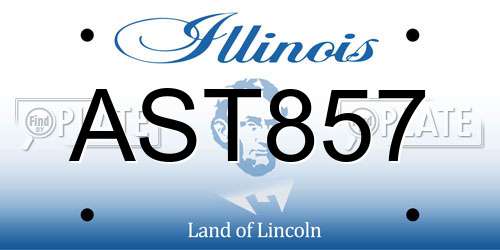 AST857 Illinois License Plate