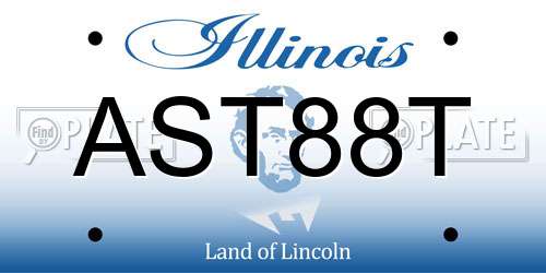AST88T Illinois License Plate