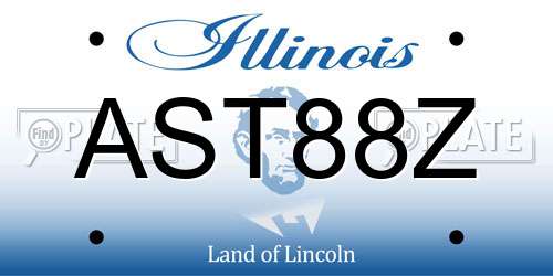 AST88Z Illinois License Plate