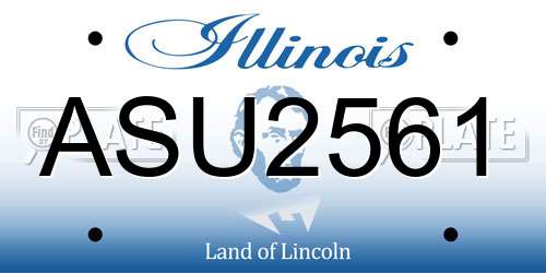 ASU2561 Illinois License Plate