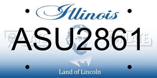 ASU2861 Illinois License Plate