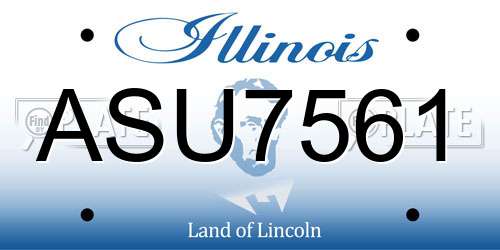 ASU7561 Illinois License Plate