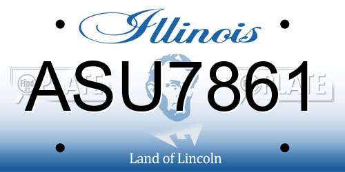 ASU7861 Illinois License Plate