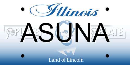 ASUNA Illinois License Plate