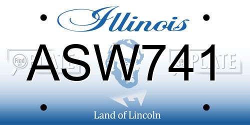 ASW741 Illinois License Plate