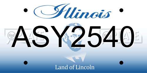 ASY2540 Illinois License Plate