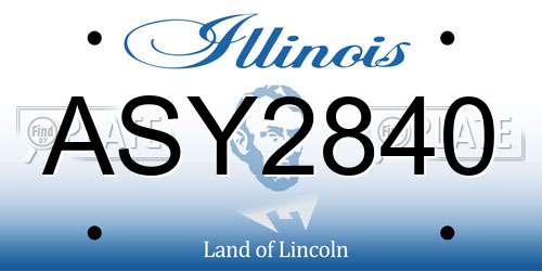 ASY2840 Illinois License Plate