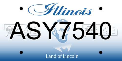 ASY7540 Illinois License Plate